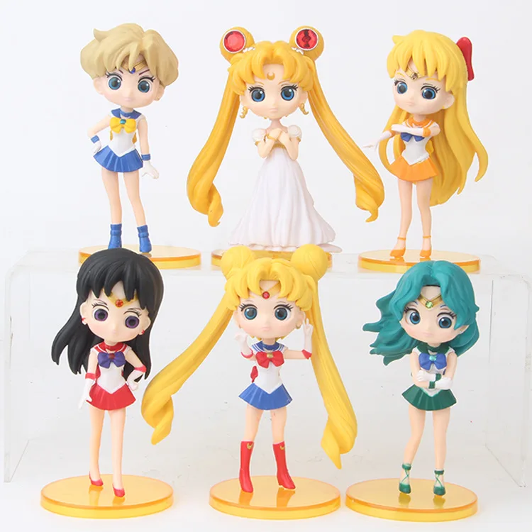 6pcs/set Qposket SAILOR MOON Beauty Collection Vinyl Doll Figure Toys for Girls - £24.15 GBP