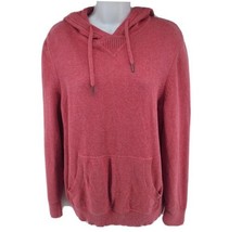 LL Bean Knit Hoodie Size M Wicked Soft Cotton Cashmere Blend 516106 Red - £30.99 GBP