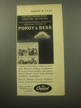1959 Capitol Records Ad - The Hollywood Bowl symphony orchestra Porgy &amp; Bess - £11.78 GBP
