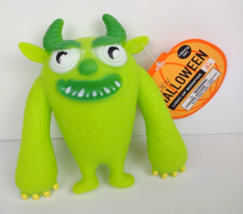Halloween Light-up Squishy Monster Creature Led Figure Toy Green Horns Squeeze - £12.05 GBP