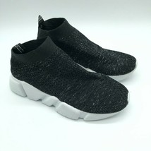 Womens Slip On Sneakers Knit Stretch Lightweight Black Size 35 US 5 - £15.41 GBP