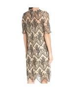 CAARA Nordstrom cream and black scalloped lace over shift dress large MS... - £39.18 GBP