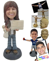 Personalized Bobblehead Gorgeous Female Reporter Wearing Jeans And Heavy Boots - - £72.74 GBP