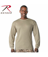 Small Cotton Long Sleeve Tshirt DESERT SAND Tan Tee Shirt Military Rothc... - £11.00 GBP
