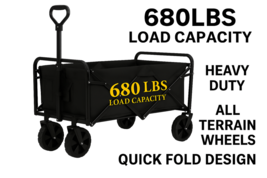 680LBS Heavy Duty Folding Wagon Cart All Terrain Utility Trolley for Out... - $90.20 CAD+