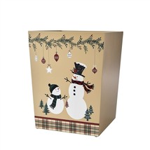 By Saturday Knight Ltd. Rustic Plaid Snowman Waste Basket, Multicolored - £40.98 GBP