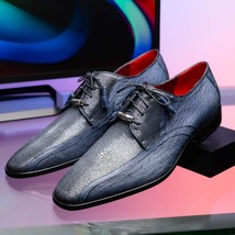 Lucca Stingray and Ostrich dress Derby's Tasseled Laces Shoes Navy image 6
