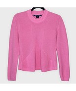 FRENCH CONNECTION Barbie pink chunky rib knit cotton sweater size small - €28,81 EUR