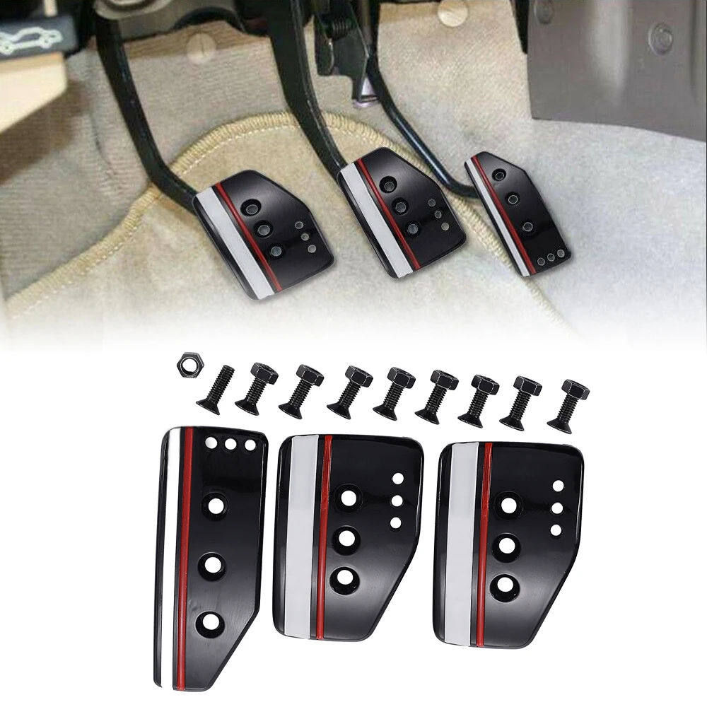 Als clutch brake accelerator foot pedals cover wear resistant aluminum alloy foot pedal thumb200