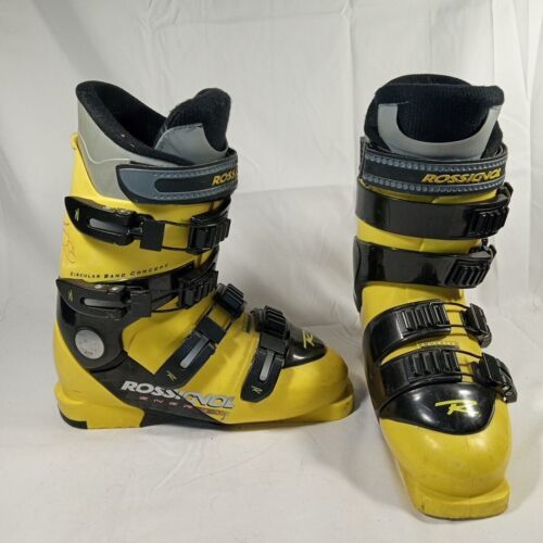 Primary image for ROSSIGNOL ENERGY SKI BOOTS, Yellow/blk, Mondo 24.5 (US 7), Circular Band Concept