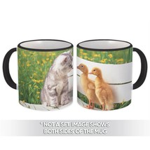 Cat Ducklings : Gift Mug Bench Cute Kitten Pet Animal Nature - $15.90