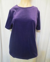 Maggie Sweet Purple Velour Blouse top Size M - £7.86 GBP