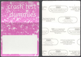 Rare Crash Test Dummies OTTO Cloth Backstage Pass from the Late 1990s - £3.19 GBP