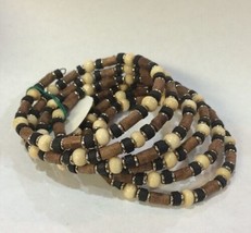 Swirl Wooden Beads Bracelet Bangle#6 - £11.80 GBP