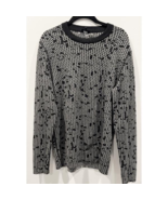 LANVIN HONEYCOMB BLACK AND WHITE CREWNECK SWEATER - $247.50