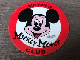Vintage MICKEY MOUSE CLUB Decal Sticker c.1950&#39;s -60&#39;s Red &amp; White - 2 3/4&quot; - £7.82 GBP