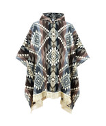 Alpaca wool Mens Unisex Hooded Poncho Inca cross pattern hippie ONE SIZE... - $118.75