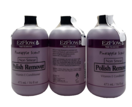 Ez Flow Polish Remover 16 oz-Fineapple Scent Non Smear-3 Pack - $45.95