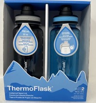 Thermoflask 32Oz Motivational Water Bottle, 2-Pack Hinge Lock Leakproof Spout - £26.10 GBP