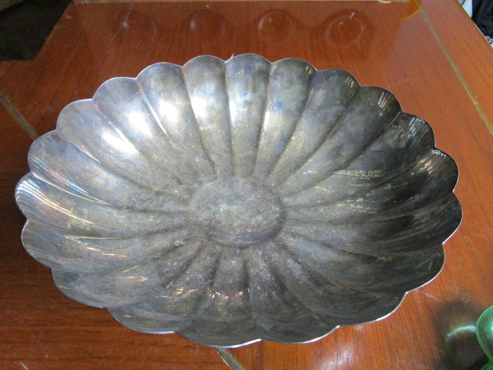 Primary image for Reed & Barton shell shaped footed bowl 4 1/2" tall by 12" by 10" ORIGINAL