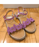 Steve Madden Astorr Pink Rhinestone Floral Cutout Sandals Girls Sz 3 New - $24.99