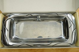Lenox Metalware Vibe Bread Tray Metal Serveware 14.5&quot; Oblong in Original... - $523.48 MXN