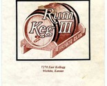 Rum Keg III Menu Private Dining &amp; Drinking Establishment Kellogg Wichita... - £31.75 GBP