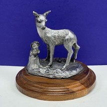 Bambi Thumper figurine pewter walt disney mcm vintage sculpture vtg deer... - $49.45