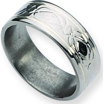 Titanium 8mm Sterling Silver Celtic Knot Mens Ring Sz 14 - £127.29 GBP