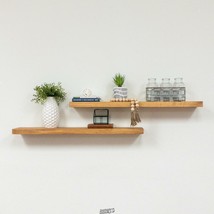 Walnut Pine Floating Decorative Wall Shelf with Brackets (Set of 2) Del Hutson - £45.69 GBP
