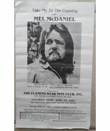 Mel McDaniel Vintage 1983 Flyer 11*17 Flaming Star Nite Club Country Deb... - $14.75