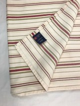 Chaps Emily Stripe Red Multi Cotton 50 x 64 Oblong Tablecloth - $24.00