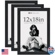 VCK 12x18 Black Oak Solid Wood Poster Frame 3-Pack Natural Grain Picture... - $74.58