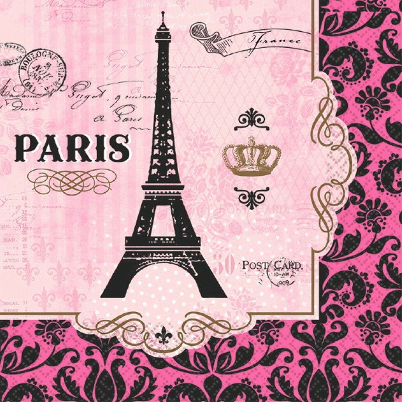 Primary image for Day in Paris 16 Lunch Napkins Birthday Party