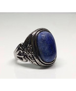 Lapis Lazuli Ring Stainless Steel Ring Size 10 - $342.68 MXN