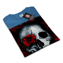 Skulls Rose Flower Shirt Biker Tattoo Women T-shirt - £10.38 GBP