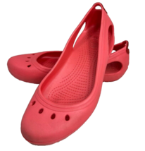 Crocs Kadee Ballet Shoes 7 Pink  Slip On Beach Wear Form To Foot Comfort - £40.08 GBP
