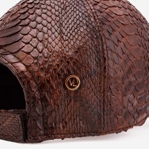 Boss Dark Brown Python Leather Cap image 3