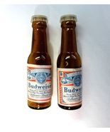 Vintage Miniature Budweiser Beer Bottle Brown Glass Salt &amp; Pepper Shakers - $9.99