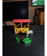 Horse Twin Stable Grey Horse Stable Toy Pretend Blue Box  - $312.05 MXN