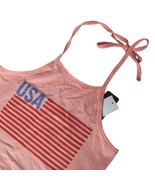 Isaac Morris Women&#39;s Halter Tank Top Size Small Coral 4th Of July USA Fl... - $29.88 CAD