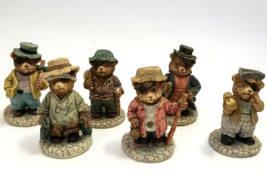 Vagabond Resin Figurines Bears set of 6 small 2.5&quot; - £27.52 GBP