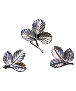 Sarah Coventry Three Leaf Leaves Brooch Pin &amp; Clip Earrings Signed Vinta... - $20.24 CAD