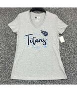 Tennessee Titans Shirt Women Medium Gray Team Apparel Short Sleeve V-Nec... - €16,18 EUR