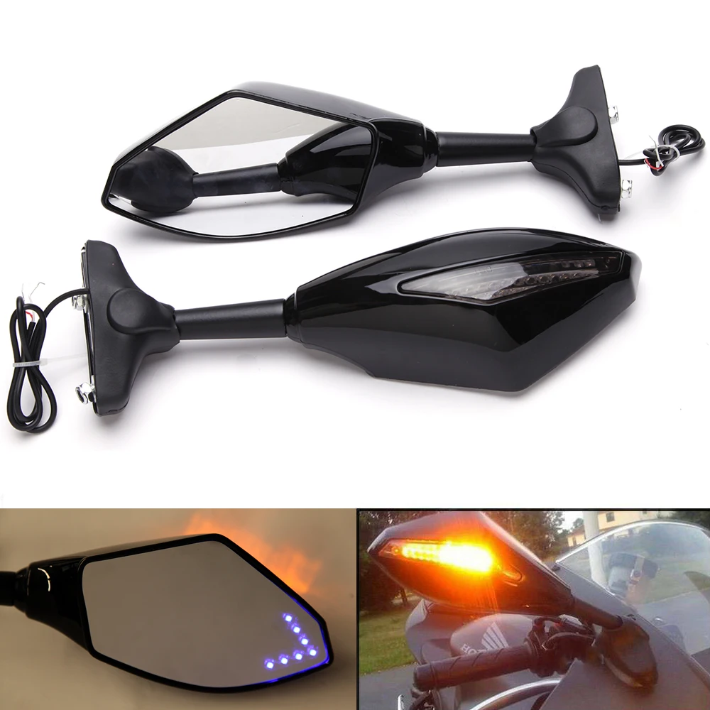 Motorcycle Rearview Integrated Turn Signal Side Mirrors For Honda CBR1000RR - £35.74 GBP+