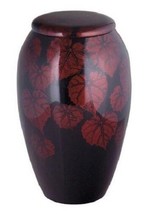 Large/Adult 200 Cubic Inch Exotic Floral Leaves Aluminum Cremation Urn for Ashes - £162.38 GBP