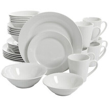 Gibson Home Noble Court White 30 pc Ceramic Dinnerware Set for 6 - £75.09 GBP