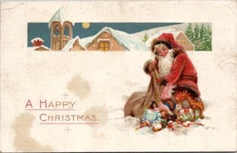 Darling Little Elf in Santa Suit with Toy Sack 1916 Woodsville NH Postcard Y2 - £7.67 GBP