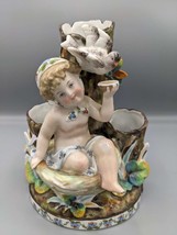 Antique German Conta &amp; Boehme Glazed Porcelain Vase Figurine Baby and th... - $150.00