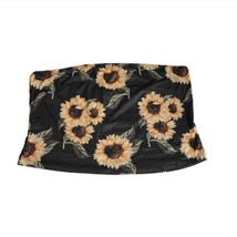 Shein Sunflower Crop Tube Top Womens Size XL Black Yellow - £4.68 GBP